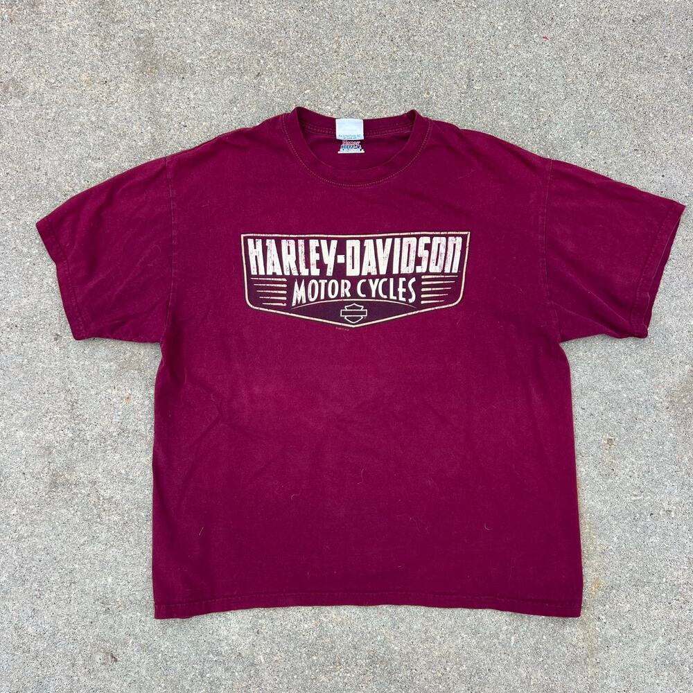 Harley Davidson 2011 Worth HD Kansas City, MO Maroon Short Sleeve T-Shirt XL